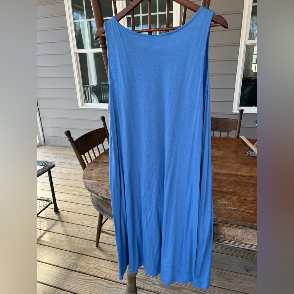 EUC Wool& Wooland camellia tank dress blue wool blend women’s size 1X - Picture 3 of 6